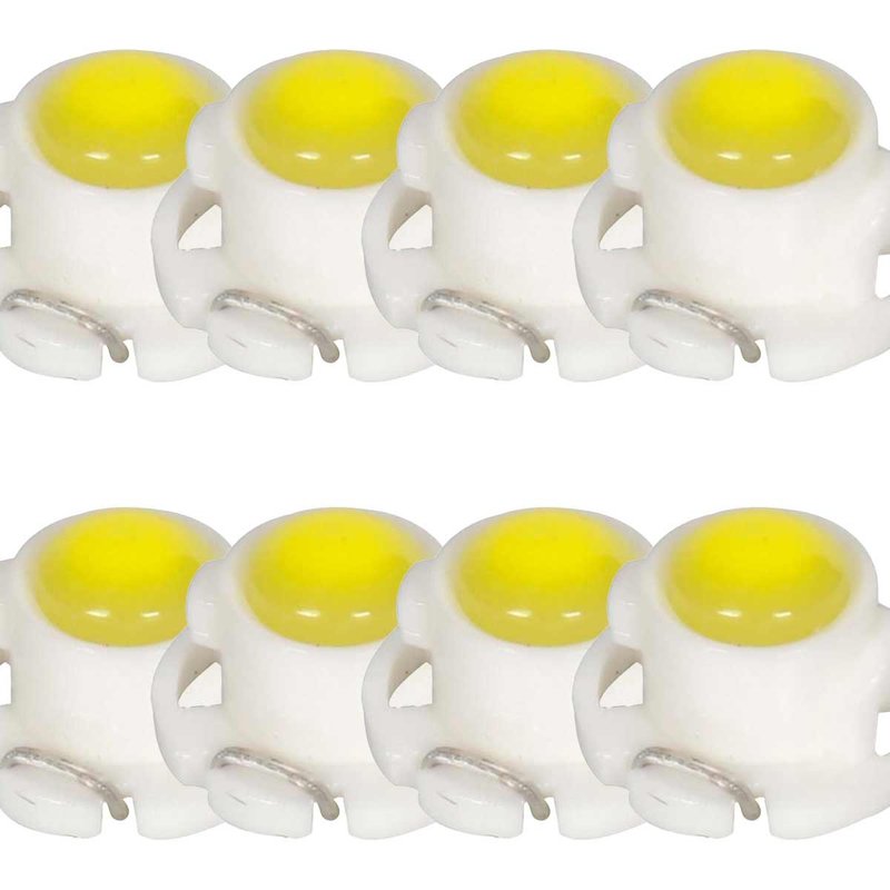 8 Pezzi Lampada Led T4.7 1 COB 12V 0.6W 40lm Bianco Freddo 6500K 9mm Luci Cruscotti e Strumentazioni