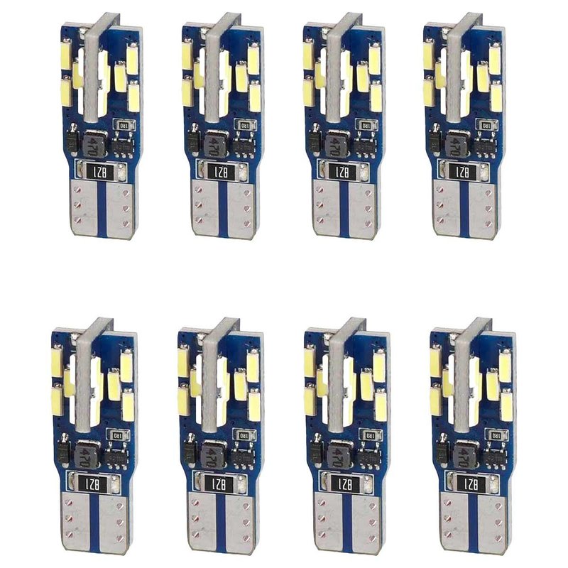 8pcs Lampada Led T10 W5W 194 168 24 SMD 4014 Luce Auto Camion 12V 24V Canbus 1.5W 100lm 25mm Bianco Freddo 6500K