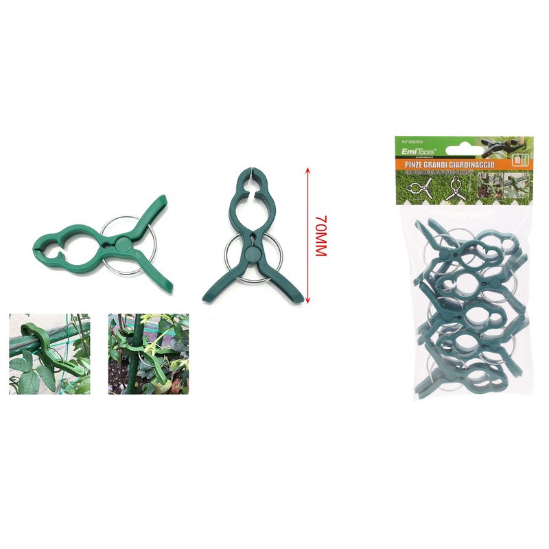 10 Pezzi Clips per Piante Sostegno per Piante Rampicanti Pinze a Morsetti Per Giardino 70mm