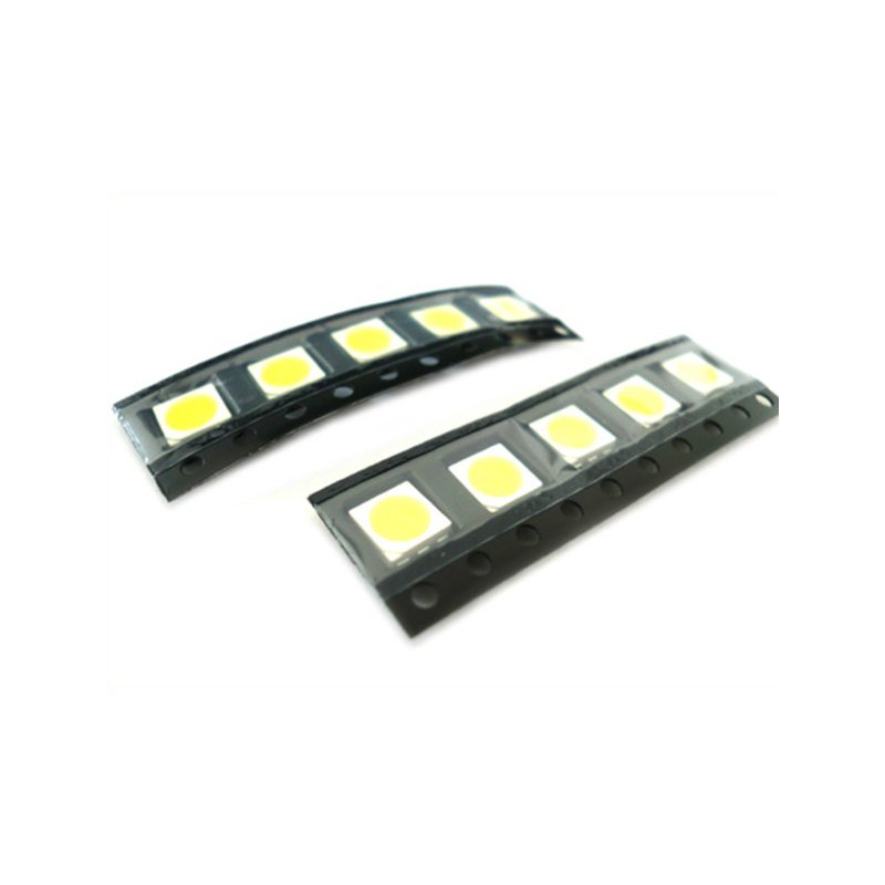 10 PZ Led SMD 5050 PLCC-6 Bianco Freddo 6000K 18 Lm 3V 0,2W 3 Chips