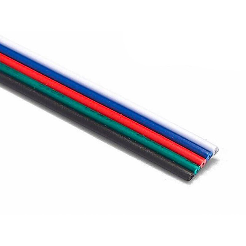 100 Metri Cavo Filo Elettrico Piattina Penta Polare 5X0,25 mmq Cavo di Prolunga Per Striscia Led RGBW