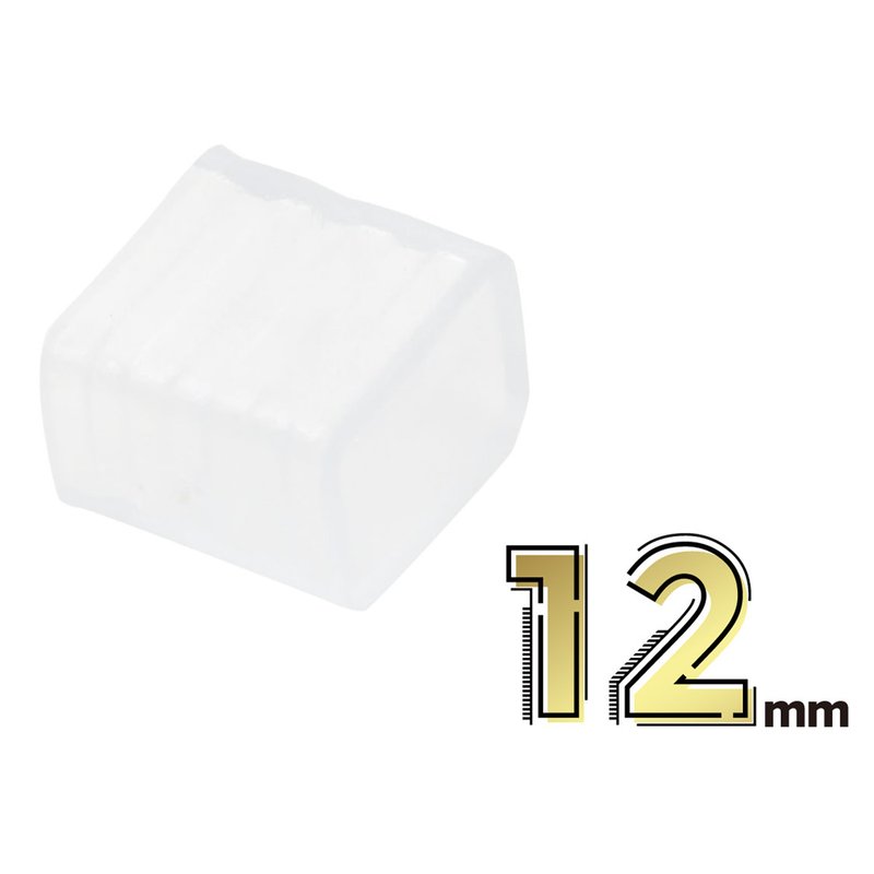 15 Gommini PVC Termine Per Chiusure Striscia Led Impermeabile Passo 12mm Interno 16X8mm