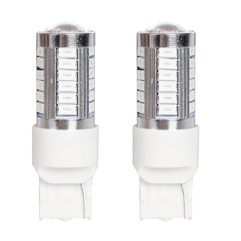 2 Pezzi Lampada Led T20 7440 W21W 33 SMD 5730 12V 24V 280lm 3W Luce Rosso Compatibile con Auto e Camion 61mm