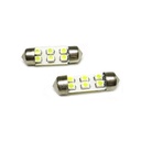 24V Lampada Led Siluro T11 C5W 31mm 6 Smd Bianco Ghiaccio Per Camion