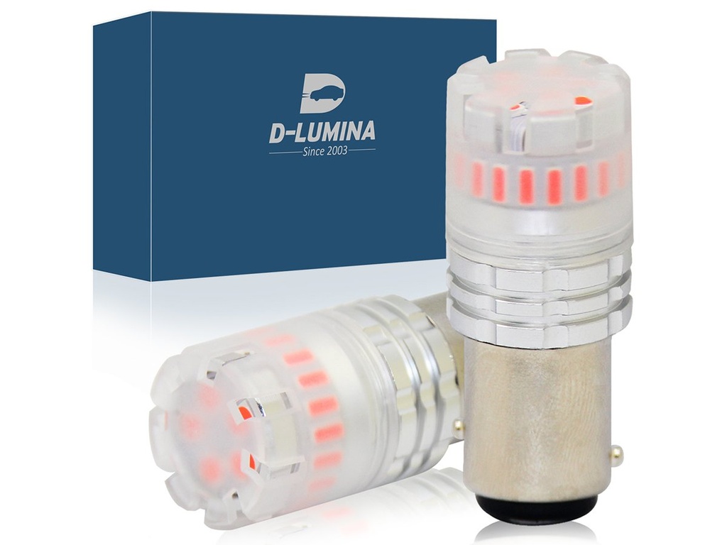 Lampada Led 1157 BAY15D P21/5W Canbus Rosso 12V No Errore IP67 Illuminazione 360 Gradi