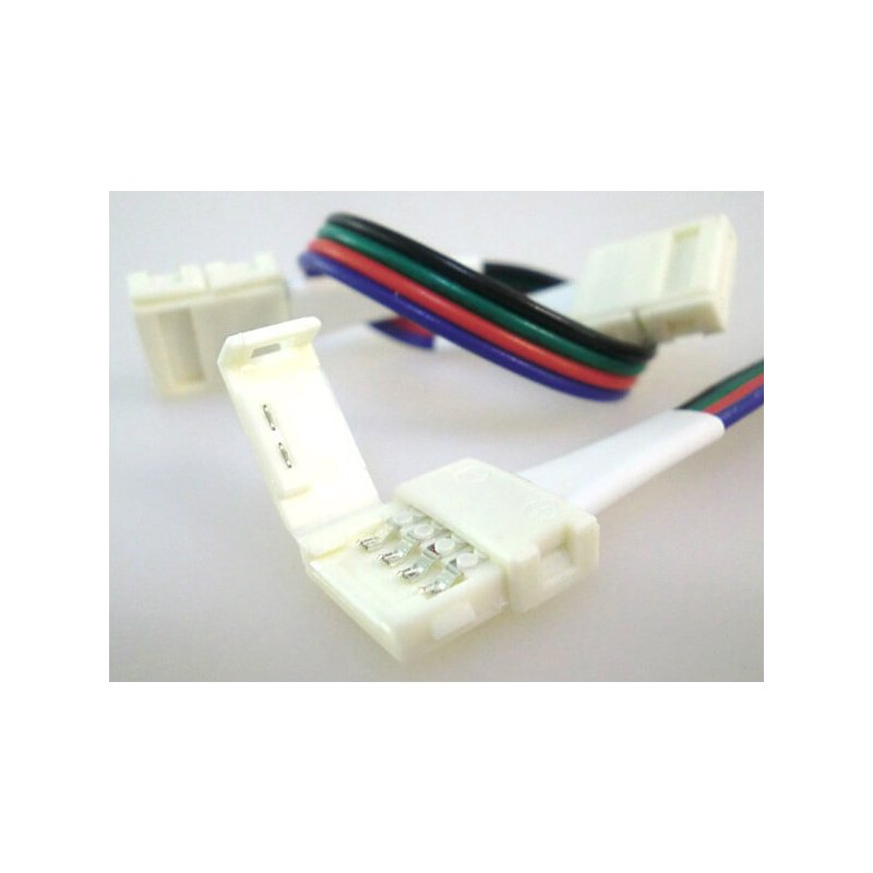 4 PZ Connettore 10mm Per Collegare Due Strip Led Smd RGB 5050 Senza Saldare