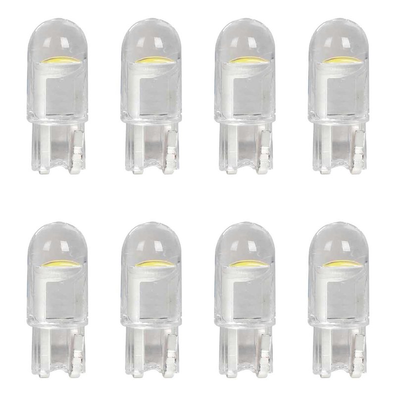 8 Pezzi Lampada Led T10 W5W 1 COB 12V 0.6W 60lm Bianco Freddo 6500K 23mm