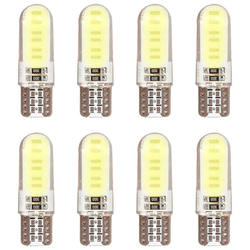 8 Pezzi Lampada Led T10 W5W 10 COB 12V 0.8W 40lm Bianco Freddo 6500K 32mm