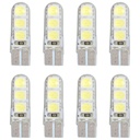 8 Pezzi Lampada Led T10 W5W 6 SMD 5050 12V 0.8W 60lm Bianco Freddo 6500K 34mm