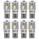 8 Pezzi Lampada Led T10 W5W 6 SMD 5630 12V 1.8W 300lm Bianco Freddo 6500K 30mm