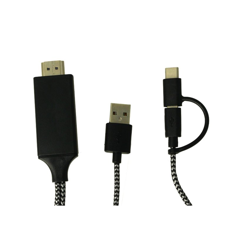 Adattatore Da USB Type C e Micro USB A HDMI HDTV Cavo 2 Metri Per Smartphone Android A TV Monitor Proiettore