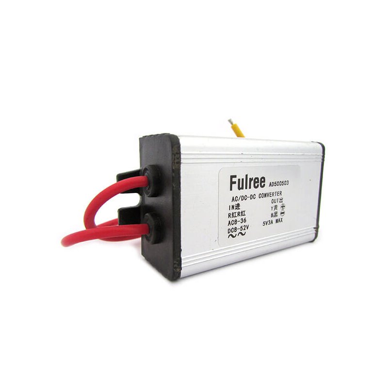 Alimentatore Step Down Convertitore AC-DC o DC-DC 3A Da AC 8-36V o DC 8-52V a DC 5V Fulree