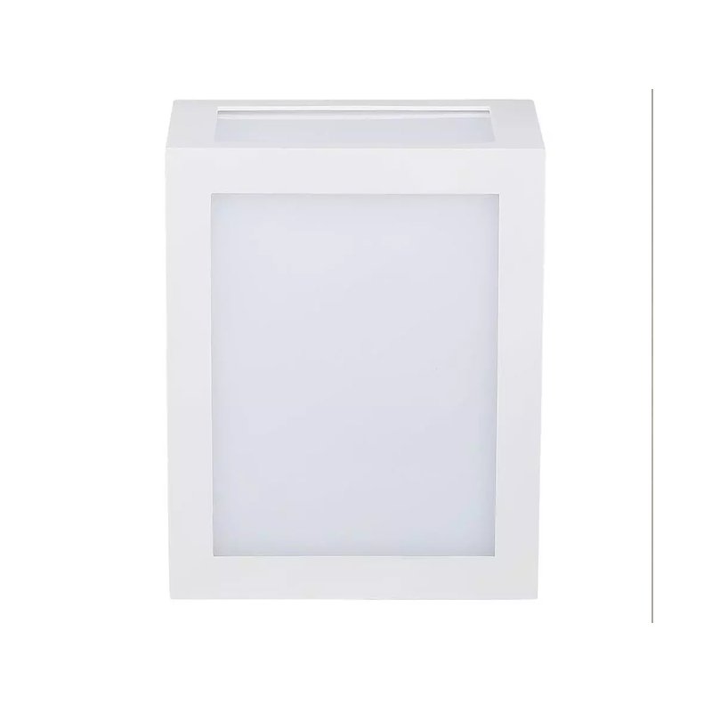 Applique Lampada Led Da Muro Parete a Lanterna 12W 3000K Carcassa Bianca IP65 360 Gradi SKU-8334