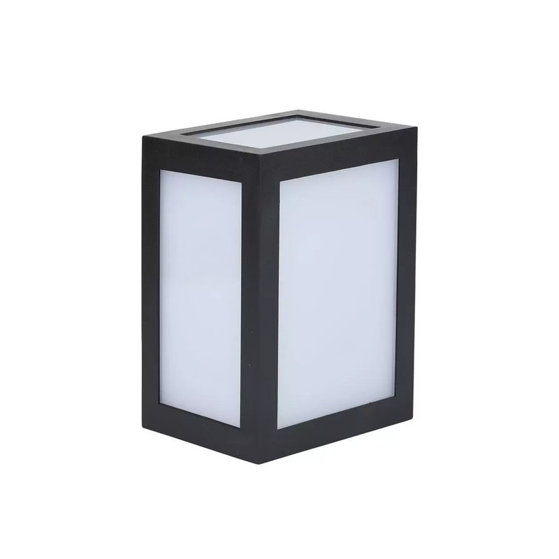 Applique Lampada Led Da Muro Parete a Lanterna 12W 3000K Carcassa Nera IP65 360 Gradi SKU-8340