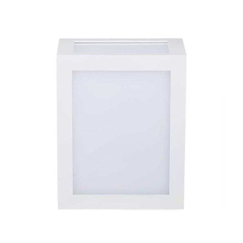 Applique Lampada Led Da Muro Parete a Lanterna 12W 4000K Carcassa Bianca IP65 360 Gradi SKU-8335