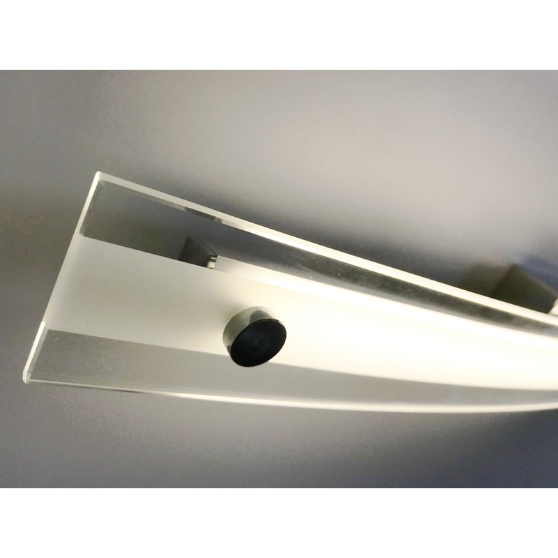 Applique Lampada Led Da Parete Modello Marian Cromato Con Vetro 12W Bianco Neutro 65cm Per Specchio Bagno SKU-3896