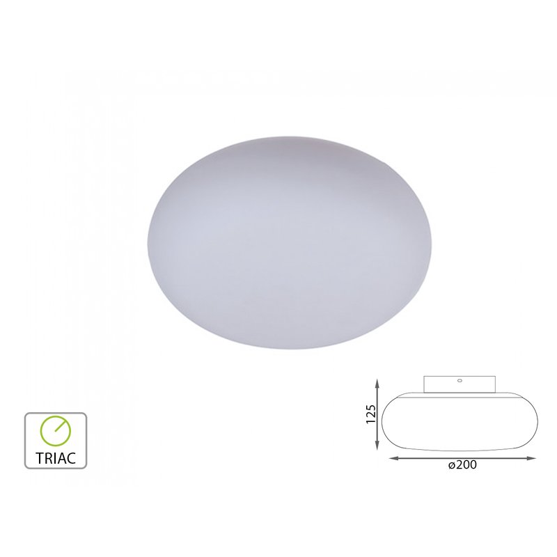 Applique Lampada Led Da Parete o Plafoniera Da Soffitto Moderna 12W Rotonda Diametro 200mm 3000K Dimmerabile Triac Dimmer SKU-40041