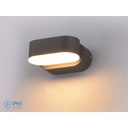 Applique Led Da Parete Dayna 6W 3000K Carcassa Grigia Ovale Orientabile 360 Gradi IP65 SKU-218290