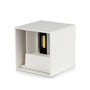 Applique Led Quadrata Da Parete 12W 3000K Carcassa Bianca IP54 Doppio Illuminazione Angolo Regolabile SKU-218527