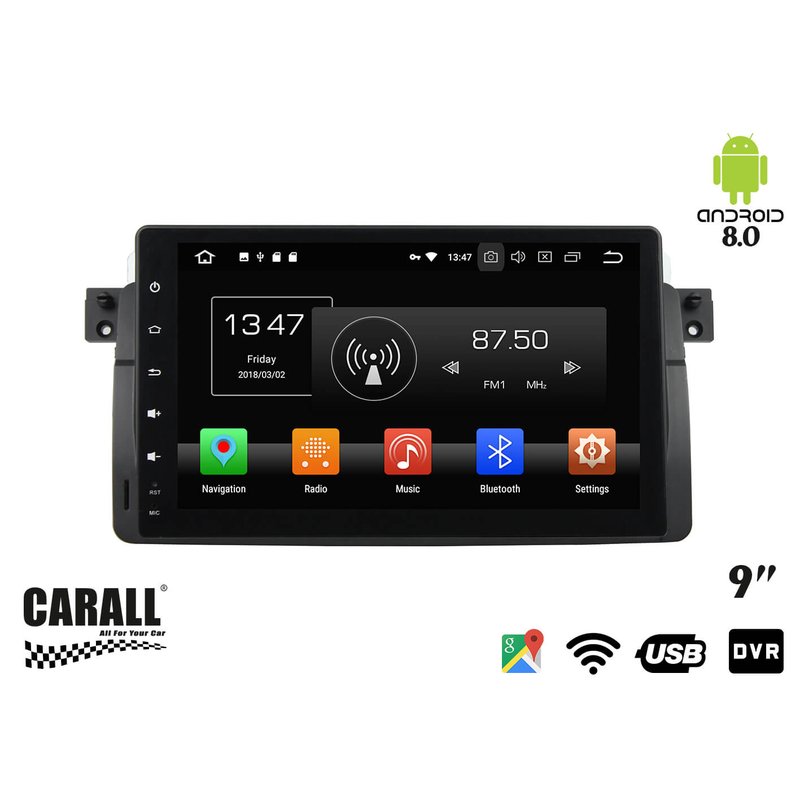 Autoradio Android 8,0 BMW E46 GPS DVD USB SD WI-FI Bluetooth Navigatore