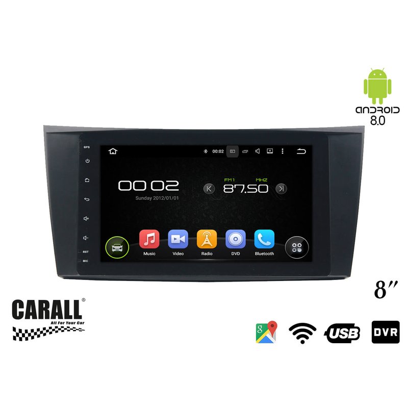 Autoradio Android 8,0 Mercedes Benz W211 GPS DVD USB SD WI-FI Bluetooth Navigatore