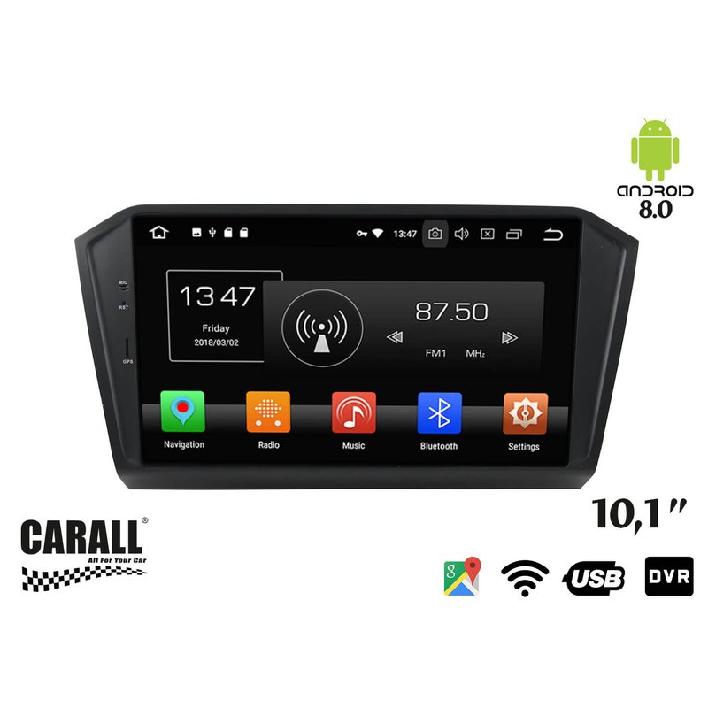 Autoradio Android 8,0 VW Passat GPS DVD USB SD WI-FI Bluetooth Navigatore