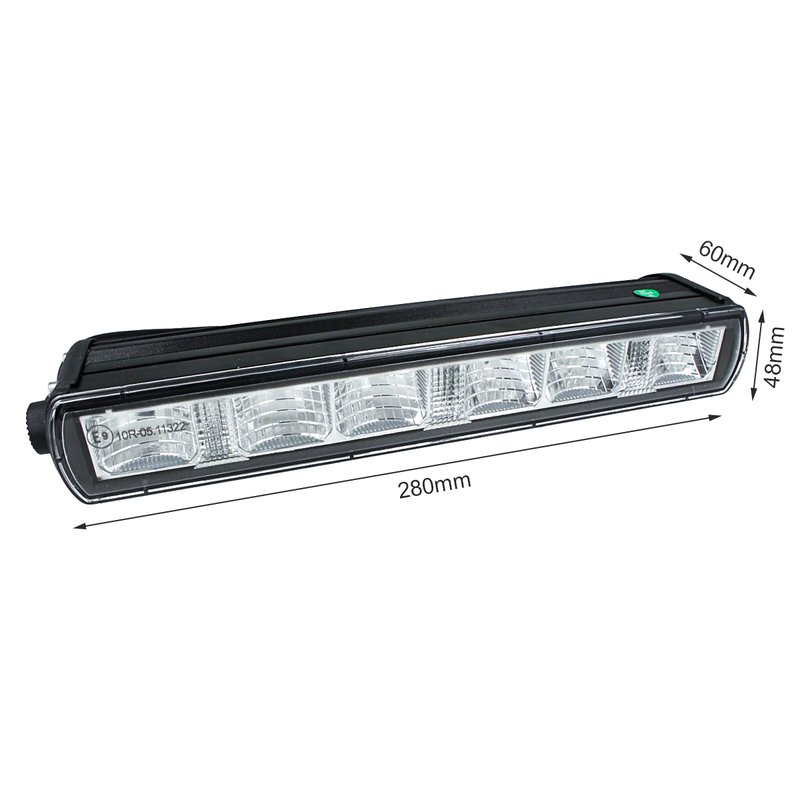 Barra Led Fuoristrada Slim 30W 12V 24V 10'' 26cm Con Daylight Luce Diurne IP67 E9 Fila Unica Faro Led Trattore