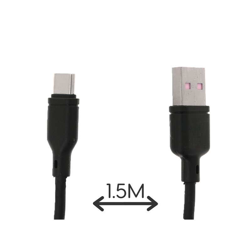 Cavo USB USB C 3A 1,5M Carica Veloce Nero