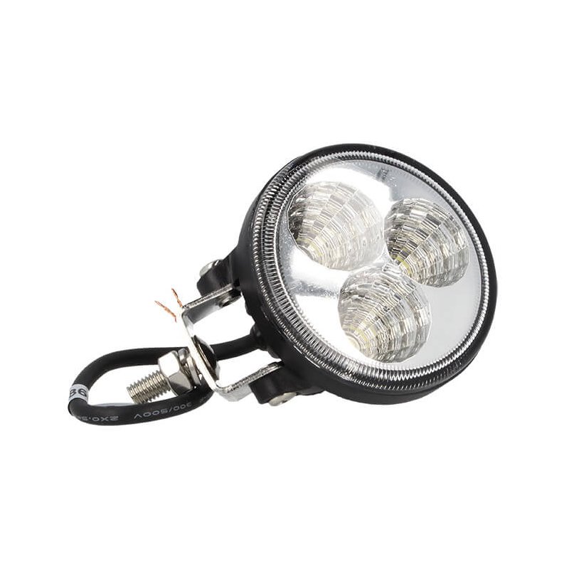 Fanale Rotondo Luci Diurne A Led Work Light Faro Da Lavoro 12V 24V 9W (3X3W) IP67 Bianco