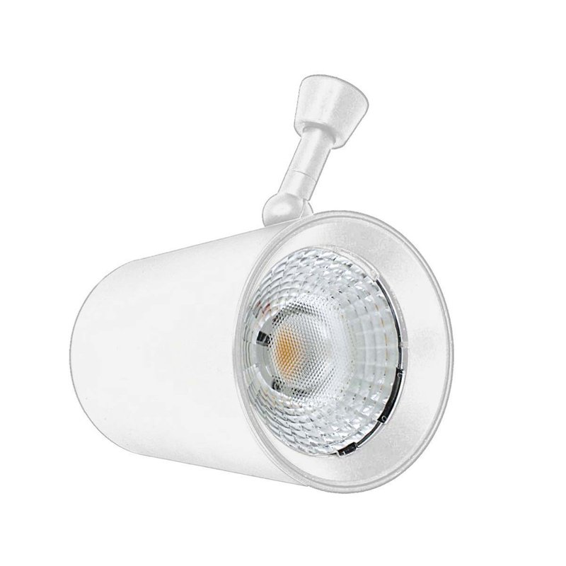 Faro Led Da Binario Trifase 30W 4000LM D85 Carcassa Bianca 3000K CRI 80 Angolo 35 Trasformatore Separabile Escluso