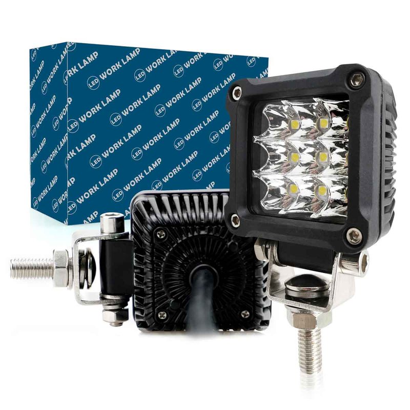 Faro Led da Lavoro Led Work Light Lampada Supplementare Quadrato 2'' 27W 2700LM 12V 24V IP67 6000K