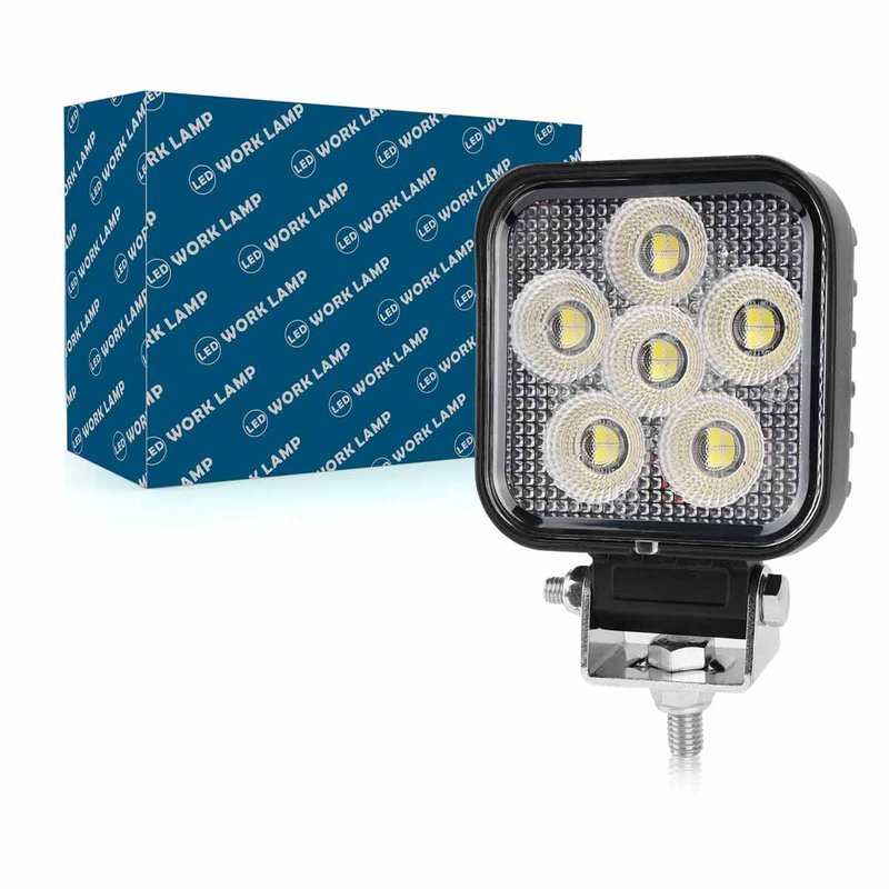 Faro Led da Lavoro Led Work Light Lampada Supplementare Quadrato 3'' 24W 2400LM 12V 24V IP67 6000K