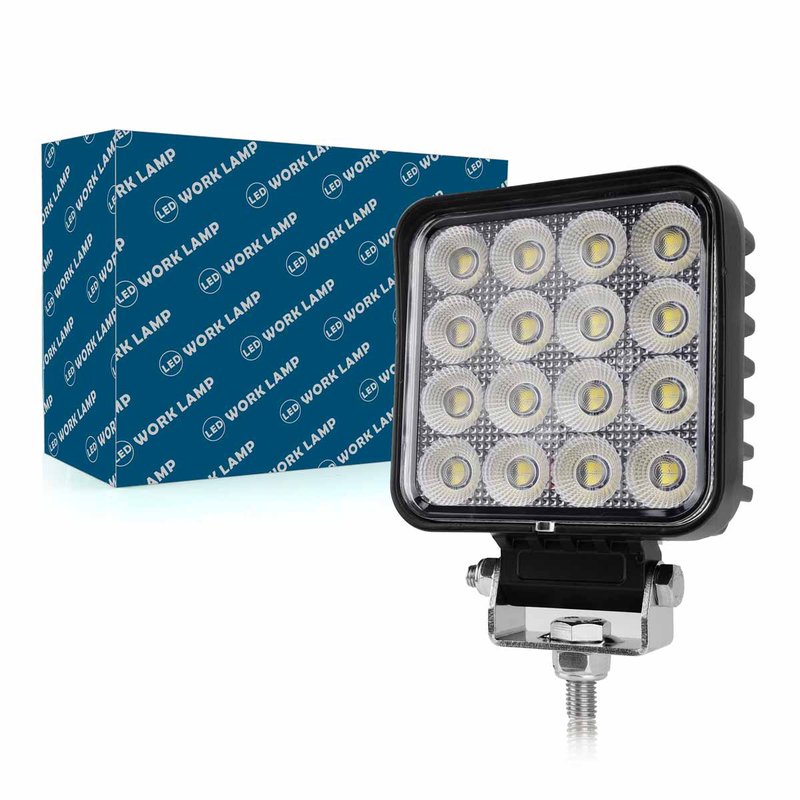 Faro Led da Lavoro Led Work Light Lampada Supplementare Quadrato 4,3'' 64W 6400LM 12V 24V IP67 6000K