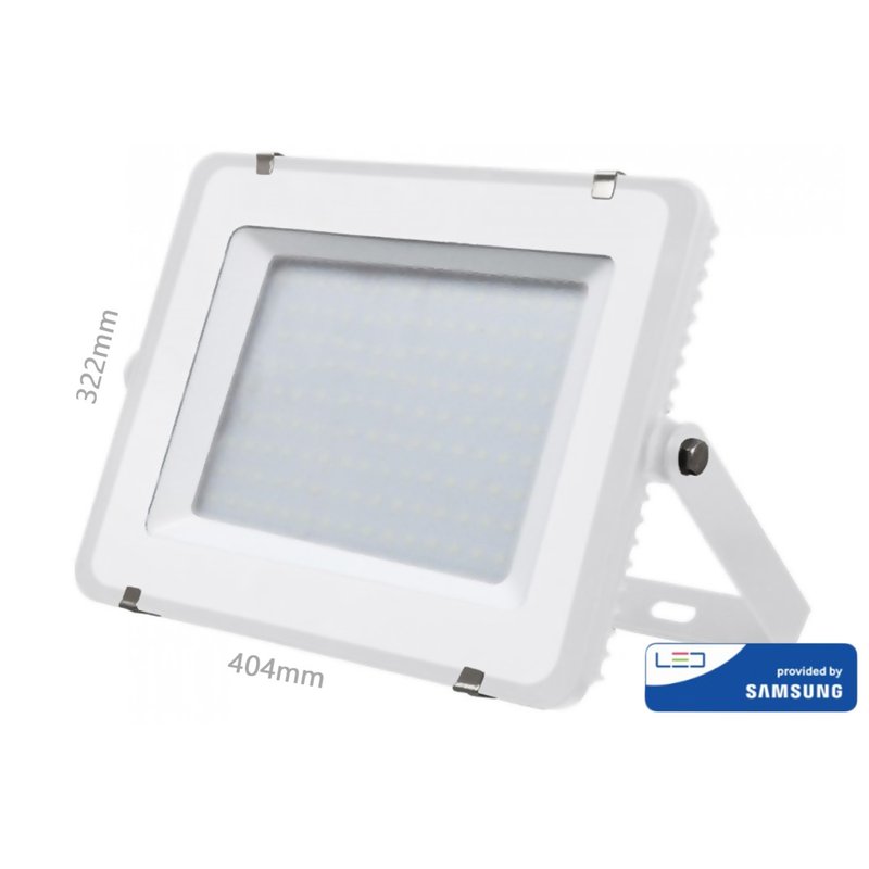 Faro Led Flood Light 150W IP65 Bianco Caldo Super Slim 52mm Carcassa Bianca Samsung Garanzia 5 Anni SKU-478