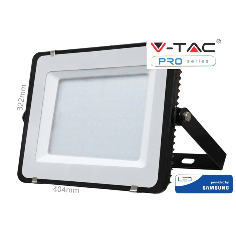 Faro Led Flood Light 150W IP65 Bianco Freddo 6400K Super Slim 52mm Carcassa Nera Samsung Garanzia 5 Ann SKU-477