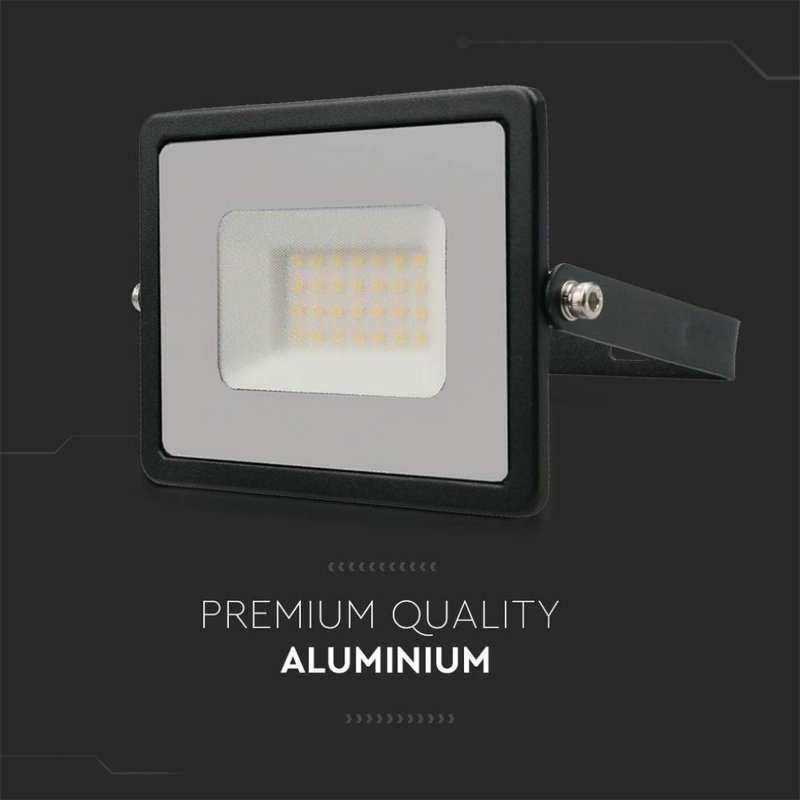 Faro Led Flood Light 30W 2510lm IP65 Slim 158X137X32mm Carcassa Nera Luce 4000K SKU-215953