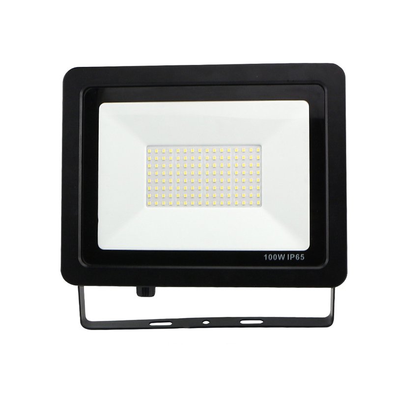 Faro Led Flood Light Slim 100W IP65 Bianco Neutro Carcassa Nera Sensore PIR Opzionale CL1918