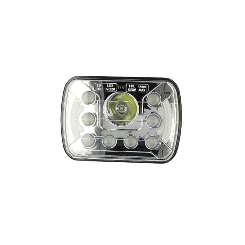 Faro Led Truck Headlight Rettangolare 7 Pollici 55W 12V 24V Per Camion Con Luci Diurne DRL Led Omologato E9