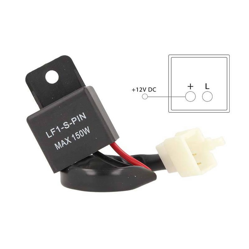 Flasher Led Lampeggiatore Rele Relay 2 Pin Con Cavo FLL050 12V Per Frecce Led Moto Scooter Motorcycle