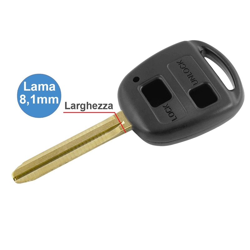 Guscio Chiave Telecomando 2 Tasti Vuoti con Lama TOY43 Batteria Su Circuito Senza Transponder Per Toyota Yaris Aygo Auris Transit Rav4 Corolla Celica 4 Runner