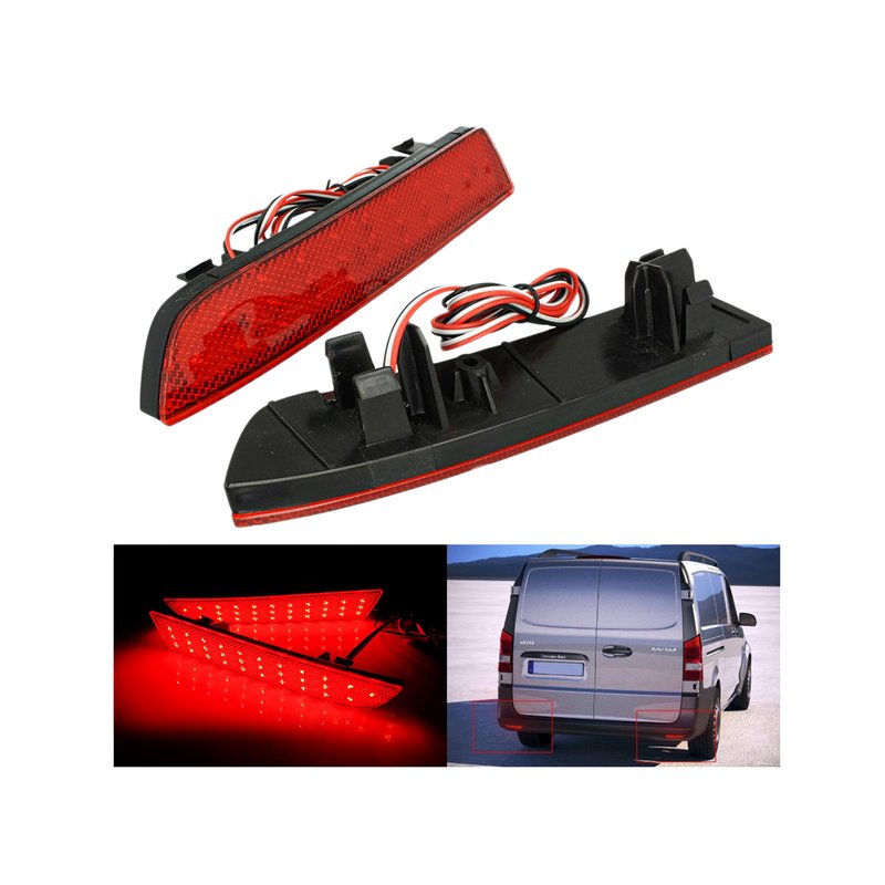 Kit 2 Fanali Posteriori A Led Rosso Per Mercedes Benz Vito Box W447 OEM A4478260140 Sostituzione Riflettore Catarifrangente Originale