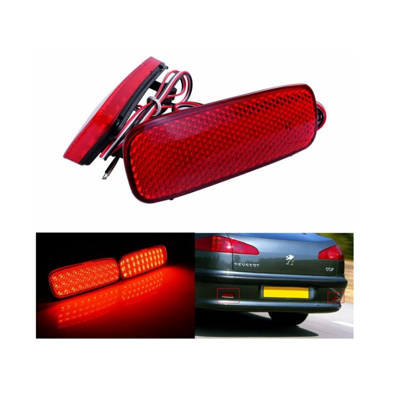 Kit 2 Fanali Posteriori A Led Rosso Per Peugeot 107 206 607 Expert Fiat Scudo Citroen Sostituzione Riflettore Catarifrangente Originale