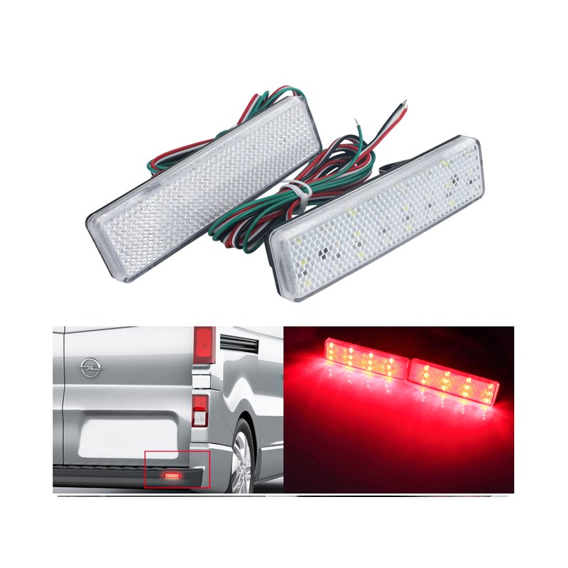 Kit 2 Fanali Posteriori A Led Trasparente Con Luce Bianco Rosso Per Opel Vauxhall Vivaro Movano Renault Master Trafic Nissan Primastar