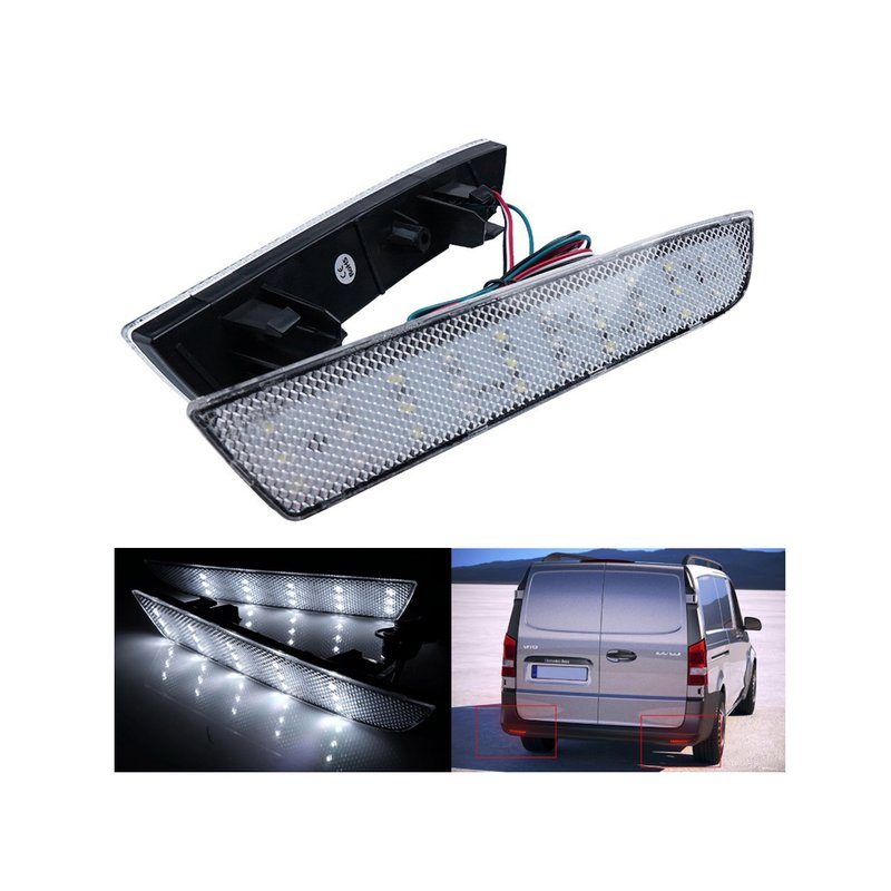 Kit 2 Fanali Posteriori A Led Trasparente Luce Rosso Bianco Per Mercedes Benz Vito Box W447 OEM A4478260140