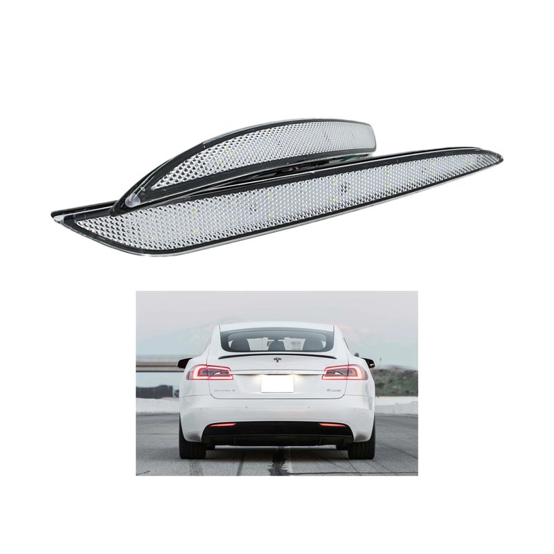 Kit 2 Fanali Posteriori A Led Trasparente Luce Rosso Bianco Per Tesla Model S OEM 6007705-00-B 6007706-00-B