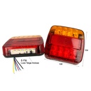 Kit Fanali Led Posteriori 24V 12V Con Luci Posizioni Stop Frecce Targa 4 In 1 Per Camion Rimorchio Caravan