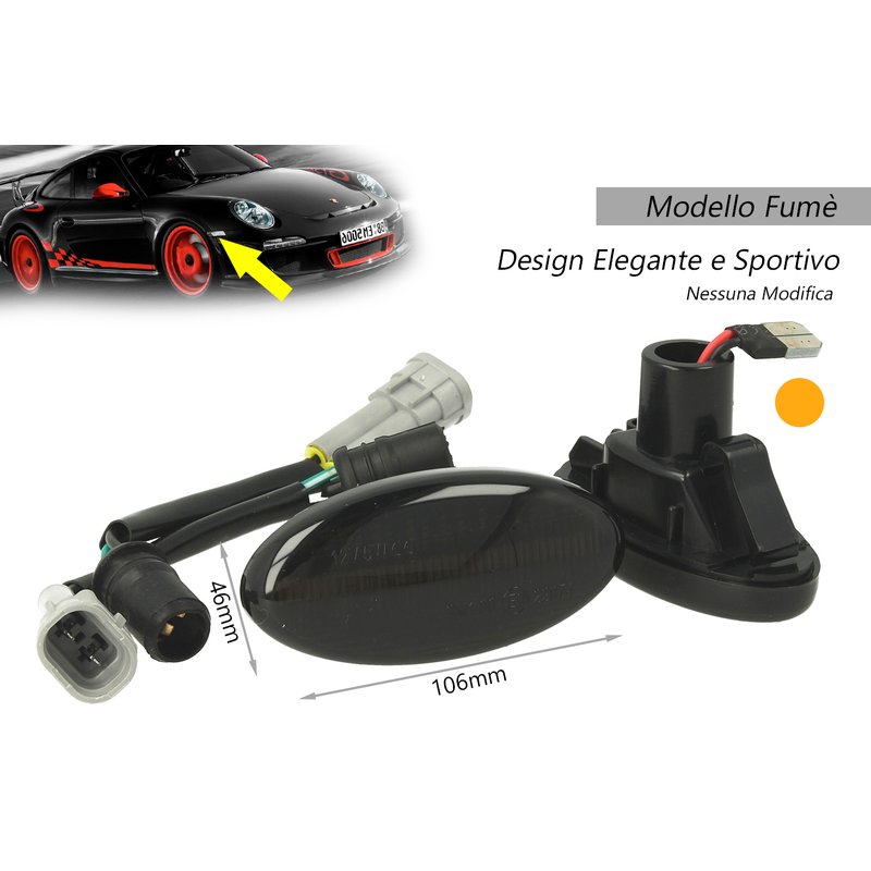 Kit Freccia Laterale a Led Side Marker Dinamica Lente Fume Mazda 2 3 5 MPV OEM GJ6A 51 120E