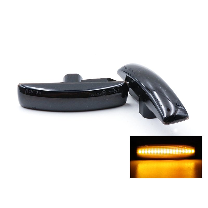 Kit Freccia Laterale a Led Side Marker Lente Nero Fume Luce Arancione Per Land Rover Discovery 3 4 Freelander 2 Range Rover Sport