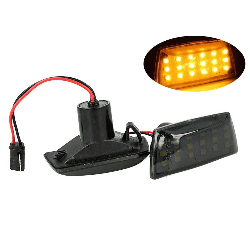 Kit Freccia Laterale a Led Side Marker Lente Nero Fume Luce Arancione Per Opel Adam Astra H J D Insignia Meriva B Zafira