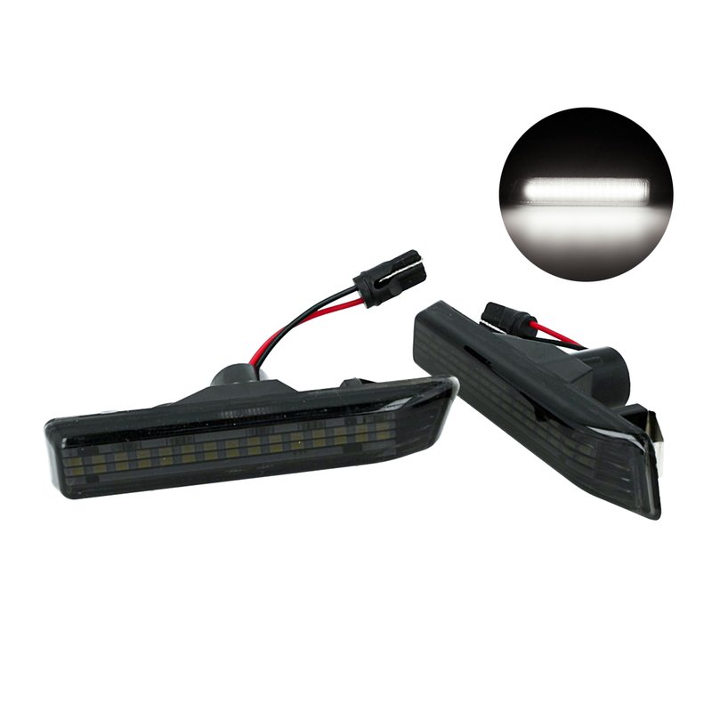 Kit Freccia Laterale a Led Side Marker Lente Nero Fume Luce Bianco Per BMW E36 M3 X5 E53 OEM 344-1405